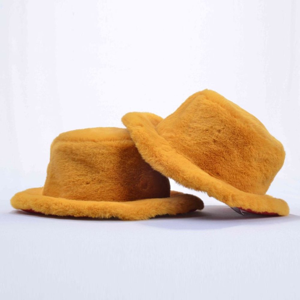 Men's Fashion Wheat | Red Bottom Faux Fur Hat NWT